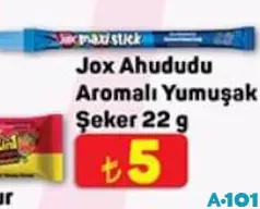 JOX AHUDUDU AROMALI YUMUŞAK ŞEKER 22 G fiyat ve kampanya bilgisi